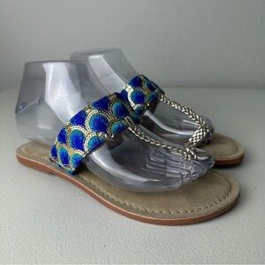 Ilse Jacobsen Blue Peacock Sandals Size 36 or 5.5-6